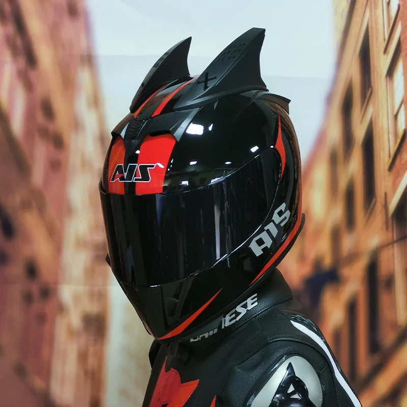 AIS helmet men and women electric motorcycle hard hat full helmet four-season summer knight head