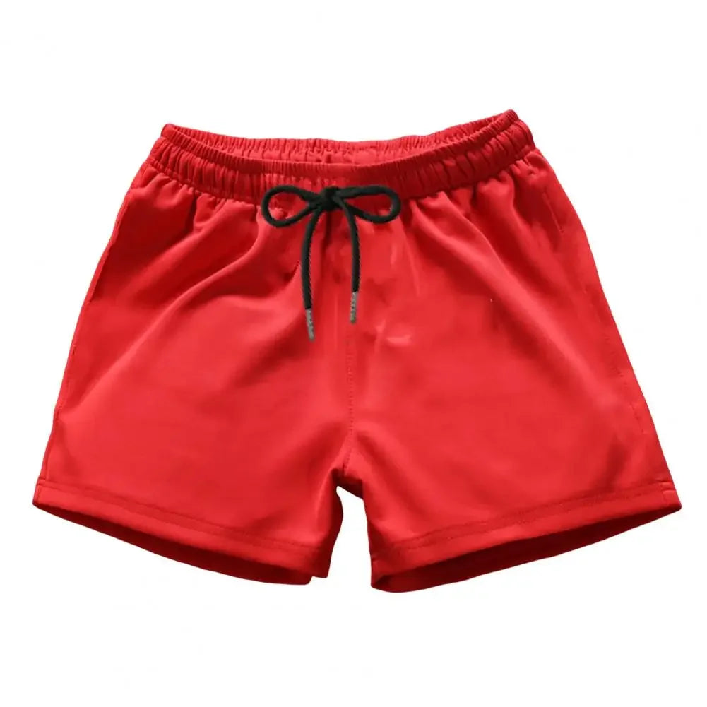 Men's Sports Shorts Elastic Waist Drawstring Gym Short Pants Solid Drawstring Waist Outdoor Shorts Running Shorts Beach Pants