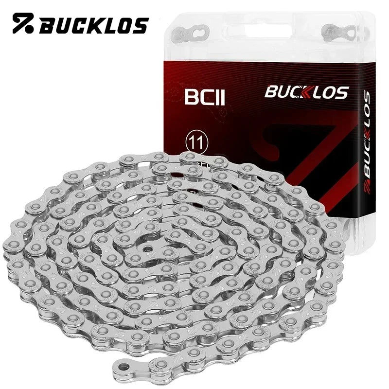 BUCKLOS MTB Road Bike Chain 8/9/10/11/12 Speed Bicycle Chains Universal EL/SL Road Bike Chain Gold/Silver Chains Bicycle Part