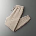 Autumn and Winter Thickened High Waisted 100% Merino Wool Men's Pants Small Leg Pants Casual Business Knitted Sweatpants Warm