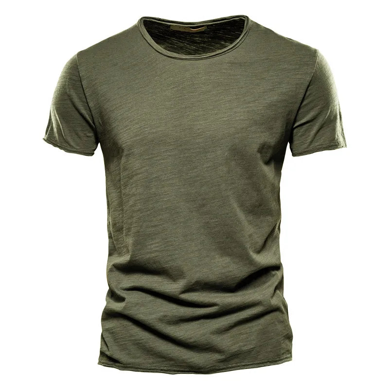 High Quality Solid Color T Shirt Men Casual O-neck Top Tees Men Summer New  Classic 100% Cotton t shirt for men