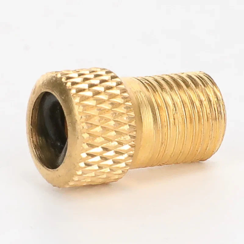Bicycle Presta To Schrader Adapter Bike Tire Valve Adapter Copper Golden Bicycle Pump Tire Valve Connectors F/V To A/V Converter