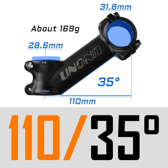 UNO MTB Bike Stem -7 17 35 Degree Ultralight Aluminum Alloy 31.8mm 60 70 80 90 100 110 120 130mm Road Bicycle Stem King Alloy