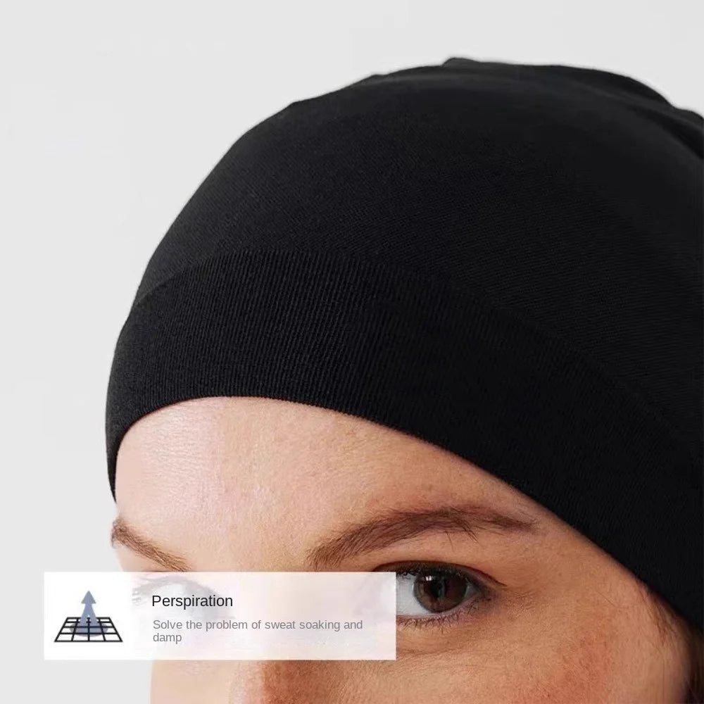 Skullcaps Winter Running Hats Solid Color Windproof Sport Cap Running Winter Sweat Absorption Breathable Sport Bonnet Running