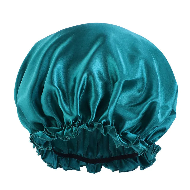 Women Solid Satin Sleeping Night Caps Elastic Band Hair Care Bonnets Used To Hair Care