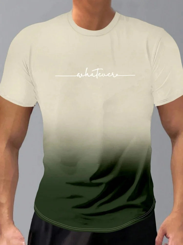 Men's Short Sleeve Summer Outdoor Breathable Round Neck T-shirt Short Sleeve Classic Stripe Pattern Large Size Loose Men's short