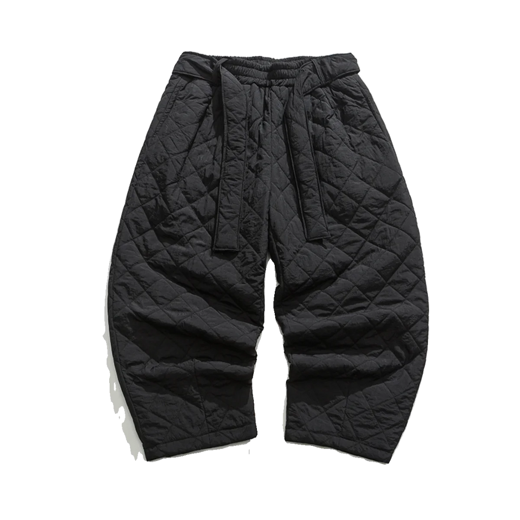 2024 Winter Thickened Cotton Padded Pants Men Casual Warm Trousers Ankle Length Pants Sportwear Solid Drawstring Sweatpants Man