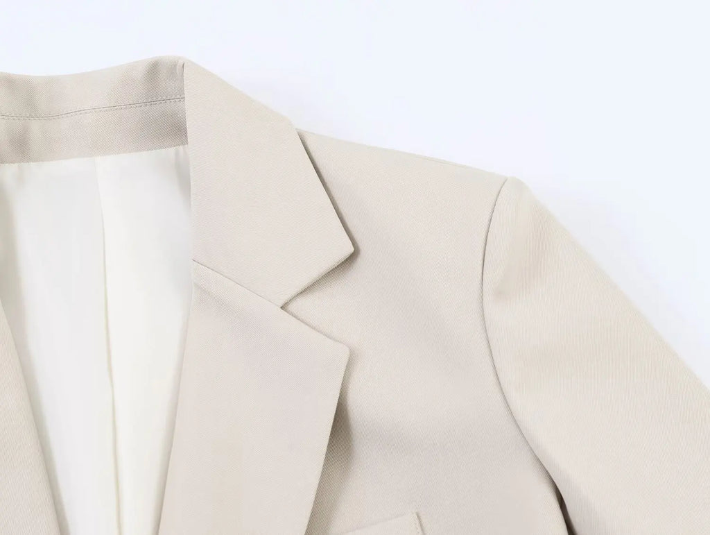 European and American style 2026 new double-button straight suit jacket with shoulder pads + pleated straight trousers suit