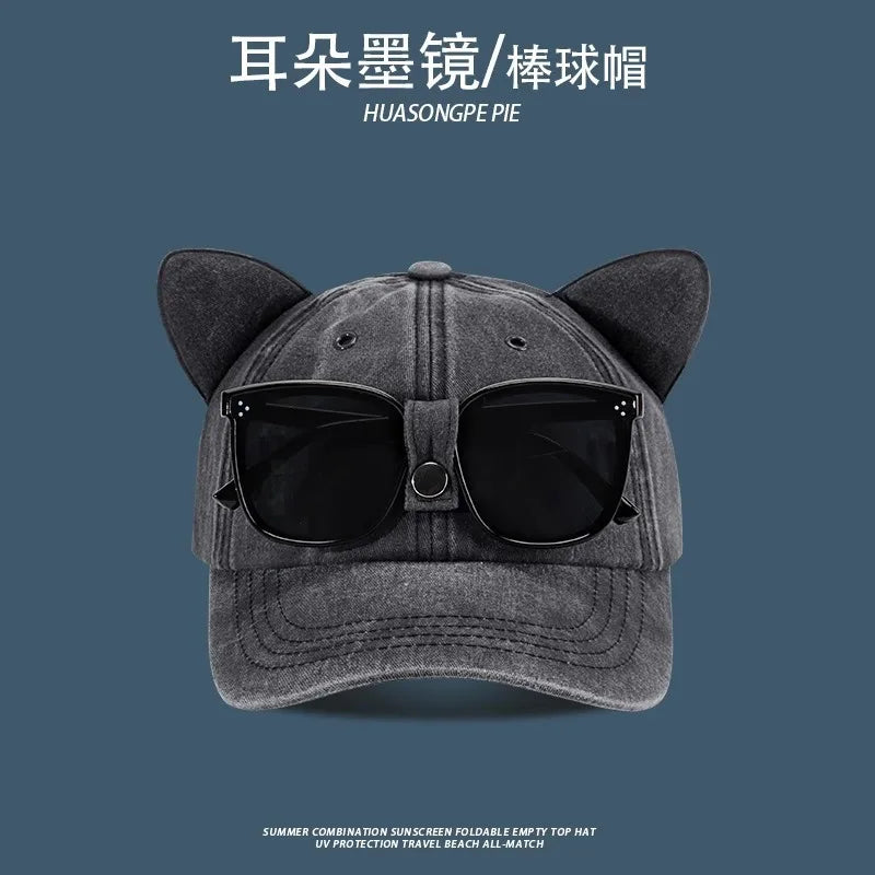 Aviator Hat Korean Adult/Child Version Personality Glasses Cap Sunglasses Sunshade Spring Summer Versatile Tide Baseball Cap
