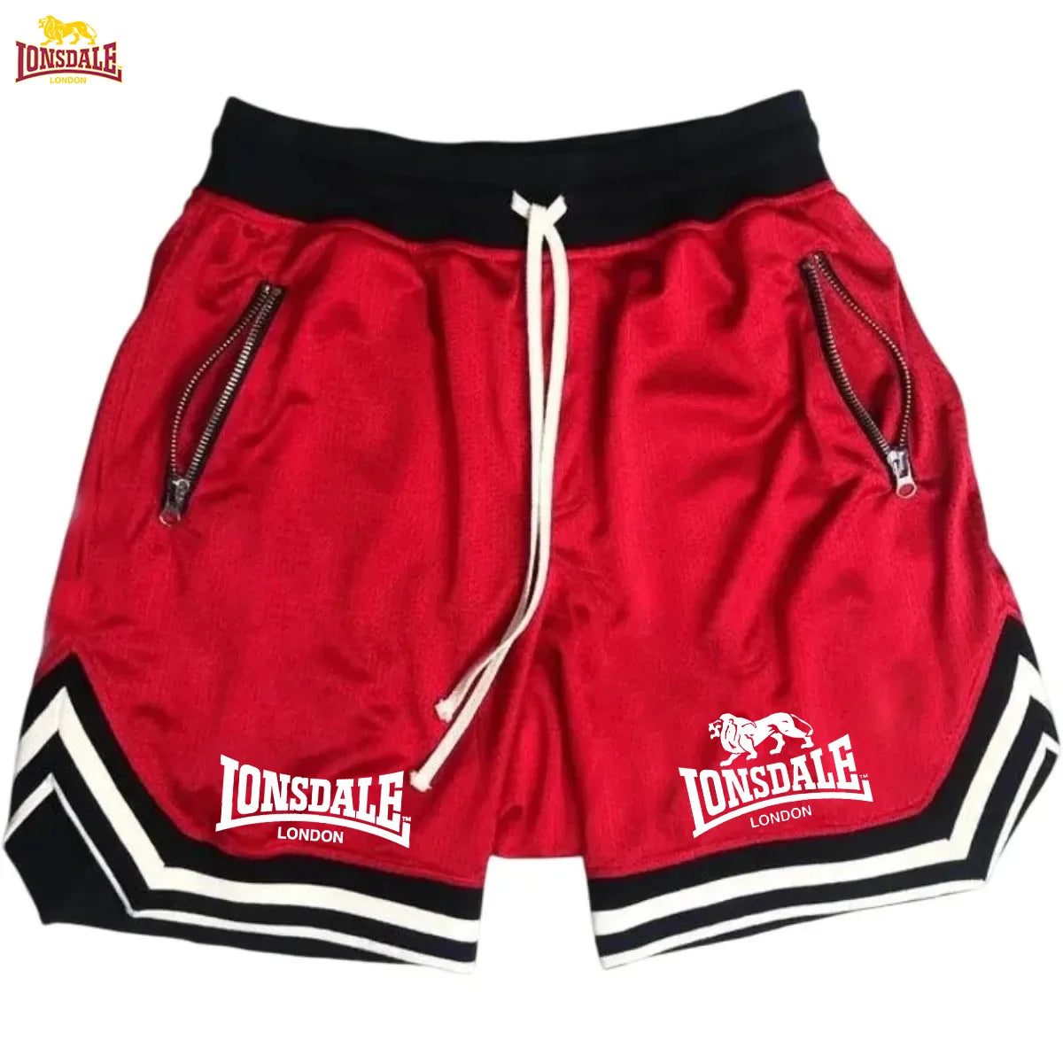 LONSDALE 2026 Novos Shorts de Basquete Esportivos Masculinos de Verão Casuais Soltos Respiráveis em Tela Moda Hip Hop