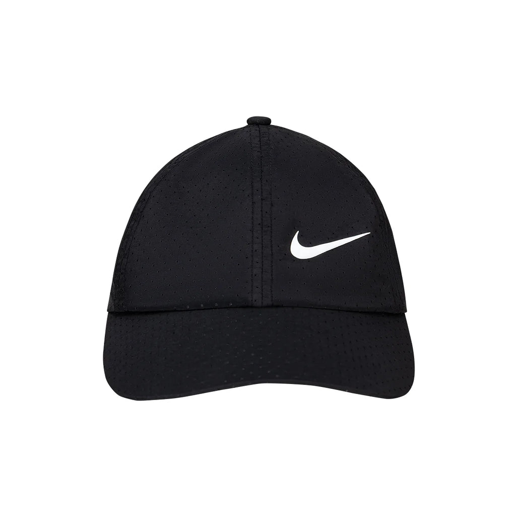 Nike Men's Women's Black Baseball Cap Logo Print Breathable Nylon Polyester Blend Casual Sports Sunshade Hat-N32533077GS-001
