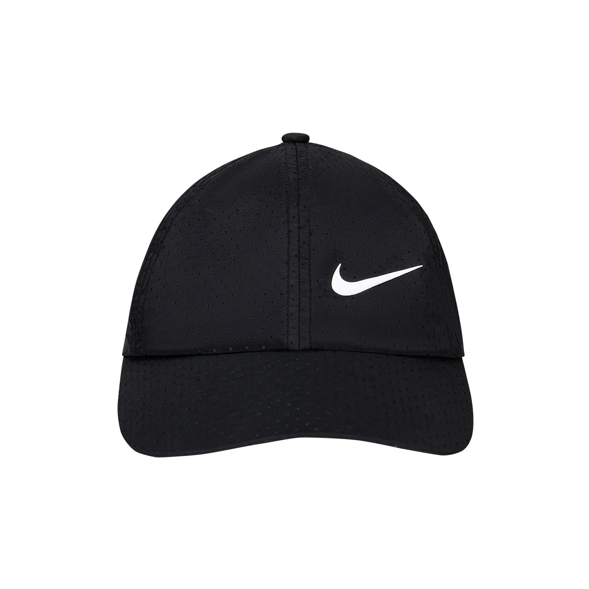 Nike Men's Women's Black Baseball Cap Logo Print Breathable Nylon Polyester Blend Casual Sports Sunshade Hat-N32533077GS-001