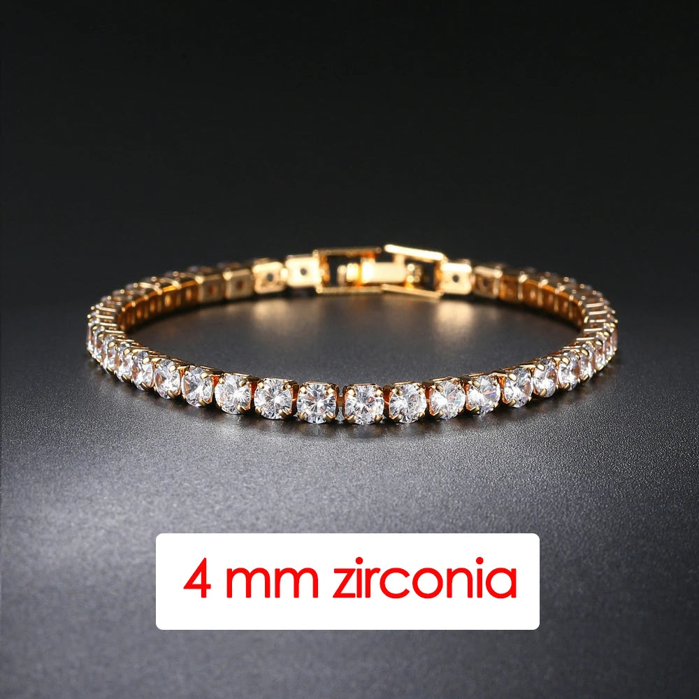 Luxury Crystal Tennis Bracelet Hip Hop Bracelet for Men Homme Trendy Punk Zirconia Couple  Chain on The Hand Streetwear Jewelry