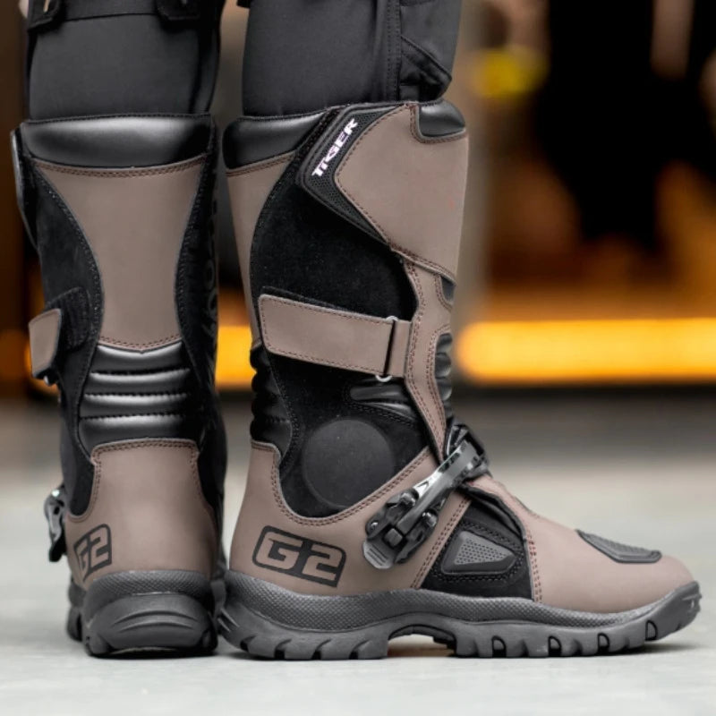 G2 Professional Outdoors Motocross Racing Long Boots Anti Slip Breathable Motos Shoes Men's Motorcycle Protective Boots
