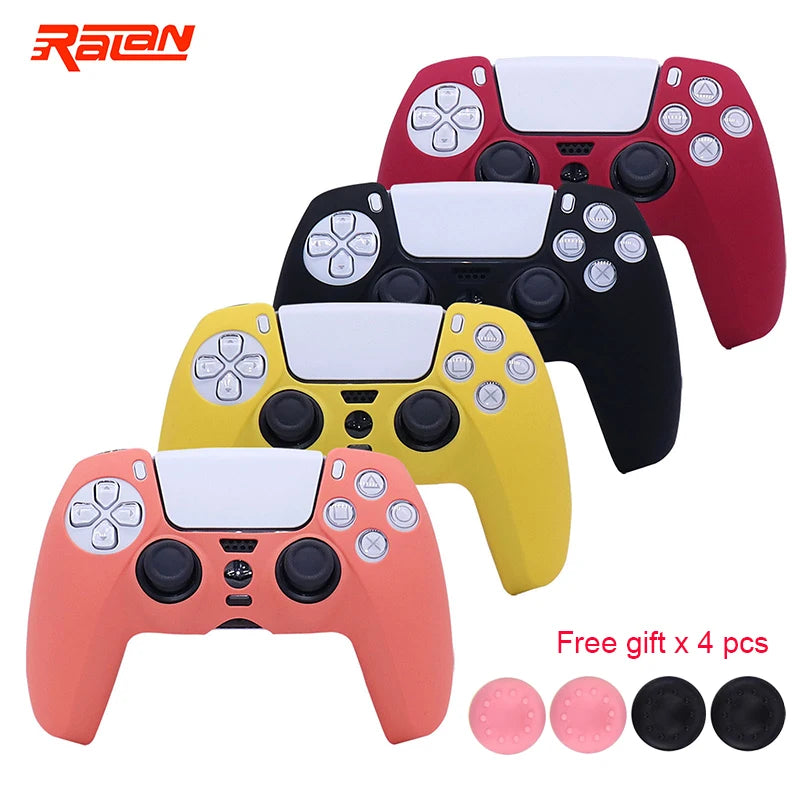 Soft Silicon Protective Case Cover For Playstation 5 Controller Skin Cases For PS5 Gamepad Controle Controller Games Accessories