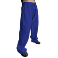 Men's Solid Color Sanitary Winter Pants 2025 Drawstring Waist Straight Wide Leg Loose Fit with Pockets Versatile Sports Trousers