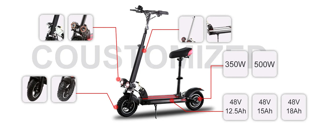 Adults  Scooter 11inch 800w 40km 60v 23.4A All Terrain Electric Scooter