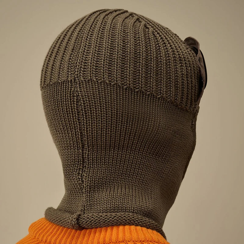 New Trendy Autumn Winter Warm Caps New Aviator Glasses Men Women Ear Protection Plus Cycling Full Face Cover Warm Knitted Hats