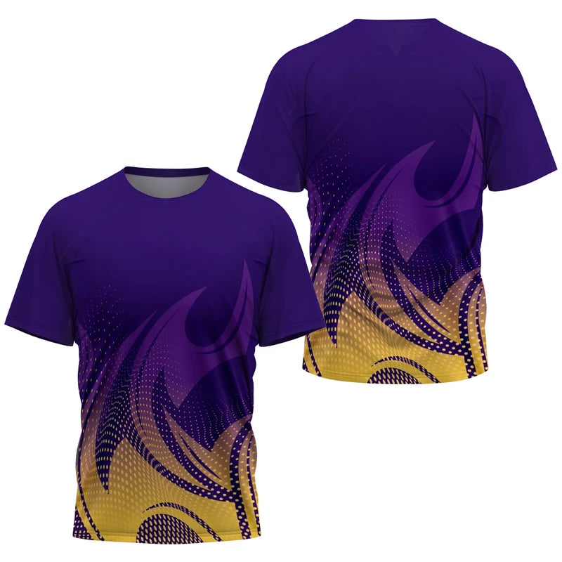 Simple Quick Dry Table Tennis T Shirts For Men Summer Short Sleeve Fashion 3D Printed Sports T-shirts Loose Breathable Gym Tops