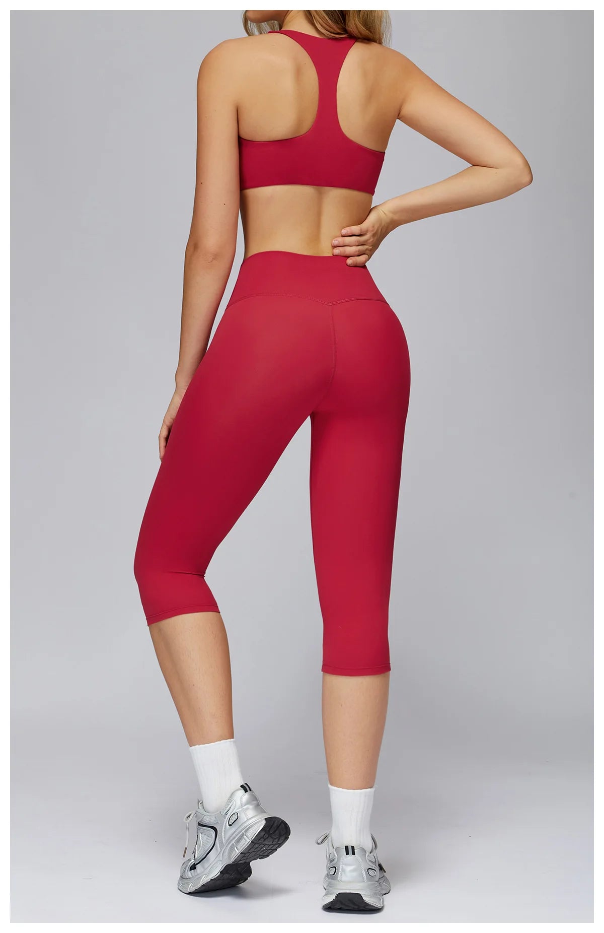 Yoga Set 2 Pieces Sports Outfits Female Clothing Fitness Vest Sportswear Women Tracksuit High Waist Leggings Sport Bra Yoga Suit