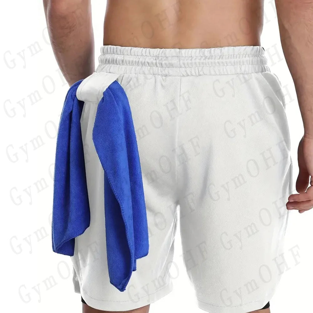 LONSDALE Men's Pattern Printed Fitness Shorts Double Layer 2-in-1 Fast Drying Fitness Outdoor Leisure Training Sports Shorts