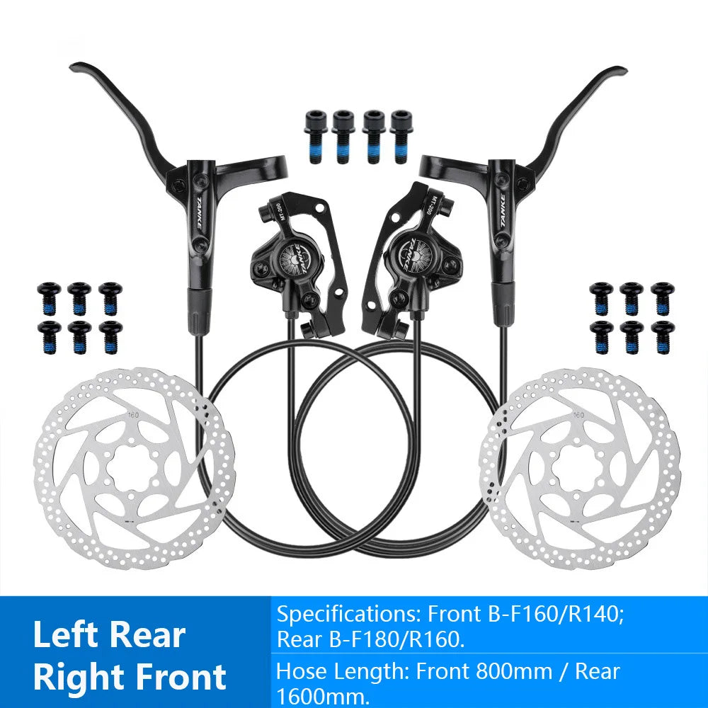 MT200 Bike Hydraulic Disc Brake MTB Brake BL BR 800/1600mm Bicycle Brake 2 Piston 3 Finger Steel Lever Bike Parts Upgrade