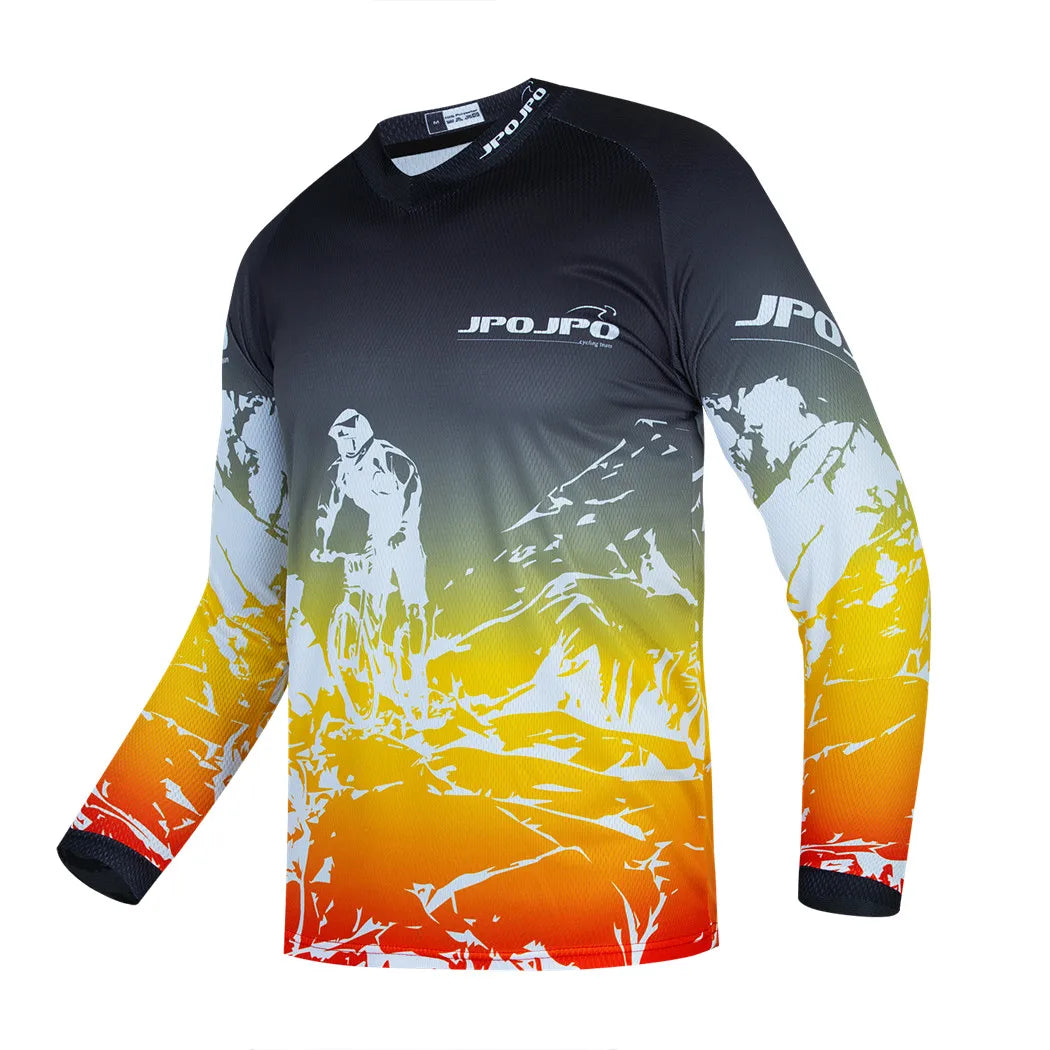 Black Dirt Bike Jersey Kids Motocross Jersey Youth Off Road Motorcycle Shirt Boys DH BMX mtb Jersey Long Sleeve Cycling Jersey