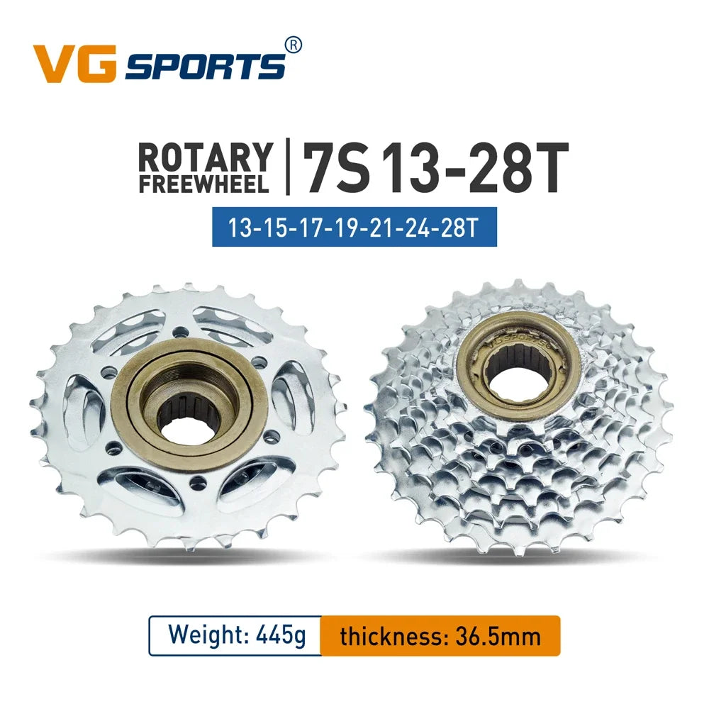 Vg Sports Bicycle Spinning Flywheel 5/6/7/8/9/10/11 Speed Bicycle Threaded Freewheels 14-28T 13-28/32T 11-32/36T Discs