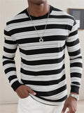 Retro Striped Graphic Long SLeeve T Shirts For Men Simple Fashion Spring Autumn 3D Printed T-shirts Casual Oversized Tees Tops