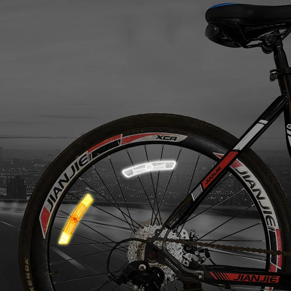 Bicycle Reflective Strips Spoke Reflector Indoor Office Outdoor Garden White Yellow 125*20mm Replacement Accessories