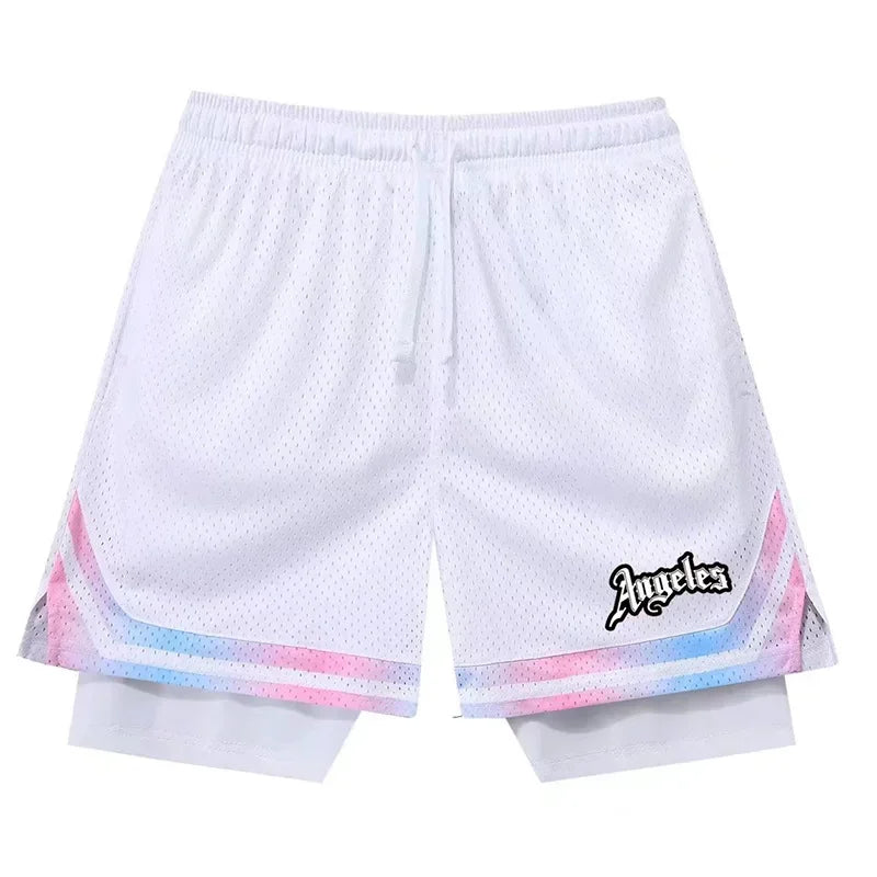 Fake Two Basketball Shorts Loose American Anti-light Men Women Ball Pants Summer Quasi-training Running Sports Five-point Pants