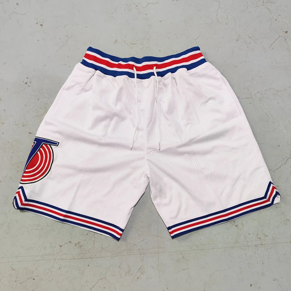 Trillest Space Jam Tune Squad Basketball Shorts White Blue and Black Halloween Party and Christmas Gifts Shorts