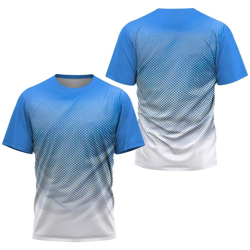 Simple Quick Dry Table Tennis T Shirts For Men Summer Short Sleeve Fashion 3D Printed Sports T-shirts Loose Breathable Gym Tops