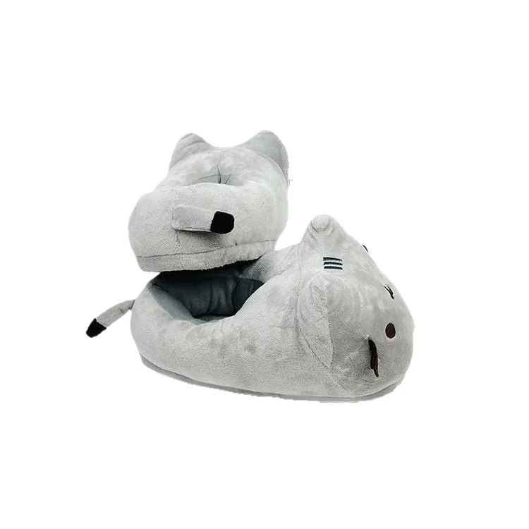 Cute Slippers Cartoon Cat Slippers Indoor Home Warmth Fall & Winter Plush Cotton Shoes Cotton Slippers for Men