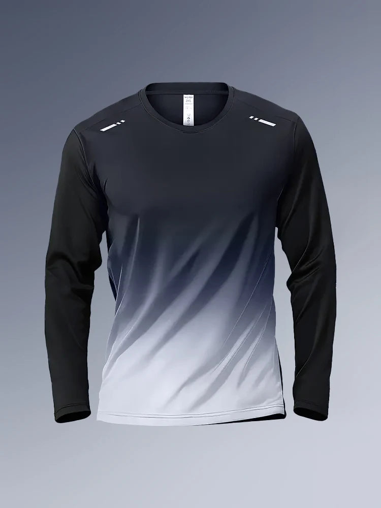 2025 Fashion NEVER English Letter 3D Printing Men's Long Sleeve Tees Autumn Casual Breathable O-neck T Shirt Tops Street Clothes