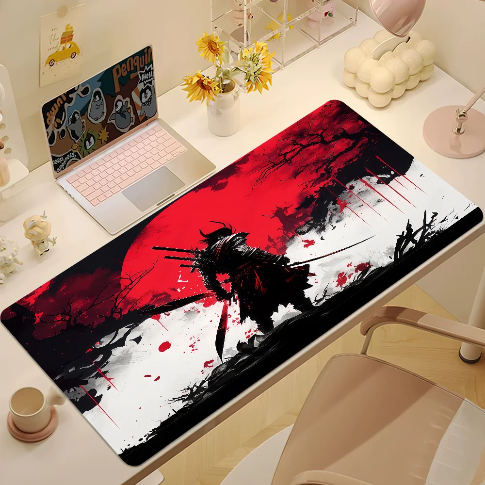 Japanese samurai Mouse Pad Non-slip Thickened MousePad Large Gaming Cushion Office Student Writing Lockedge