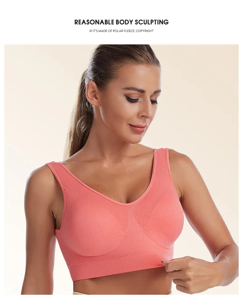 S-7XL Plus Size Thin Non-underwire Bra Zero Bondage Women's UnderwearSports Yoga Wireless Vest Seamless adjustable Brassiere