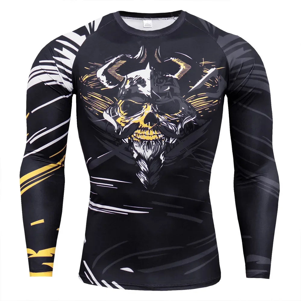 T-Shirts for Men Fashion 3D Geometric Print Casual Sports O-Neck Oversized T-Shirt Tops Loose Gym Long Sleeve T-Shirt Clothing