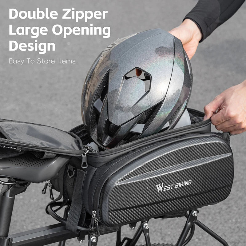 WEST BIKING Bicycle Bag EVA Polyester 17-31L Waterproof Bike Bag Large Capacity Travel Mountain Gravel Bike Bag Bike Accessories