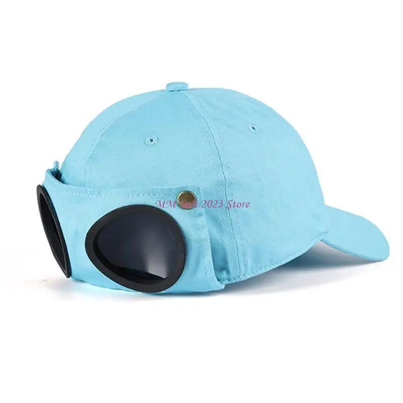 49ME Baseball Hat Baseball Hat with Goggles Sunglasses Hip Hop Hats Dad Hat
