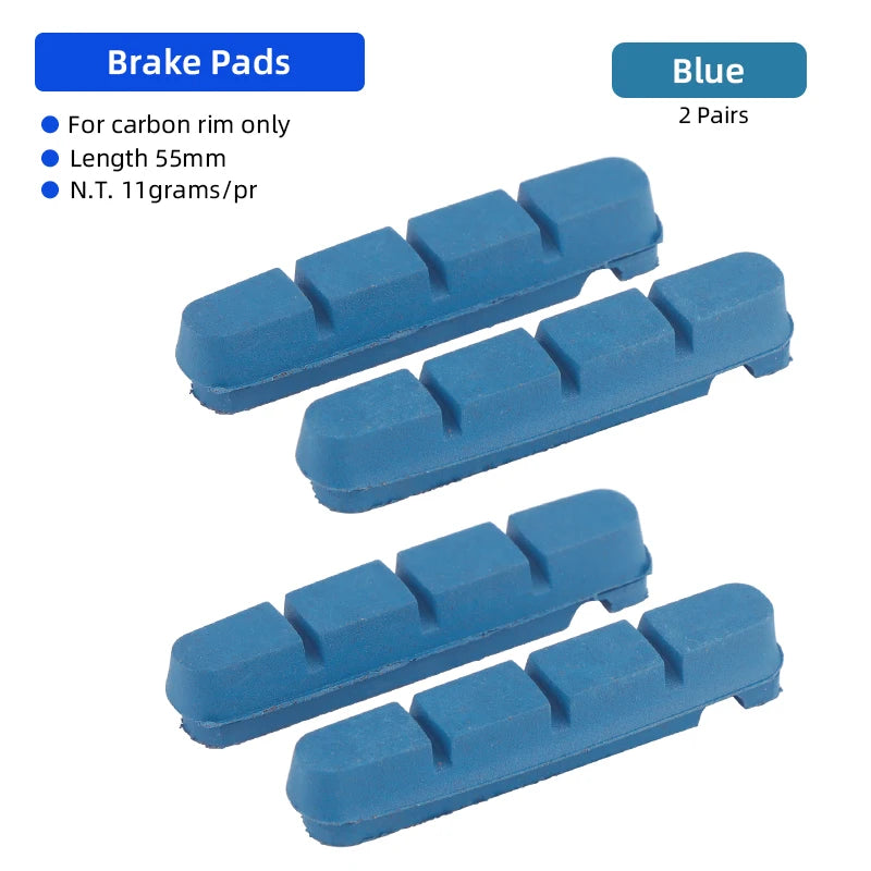 Deemount Carbon Rim Brake Pads Cork Compound Road Bike Caliper Braking Inserts for Carbon Wheel Low Rim Wear All Weather Use