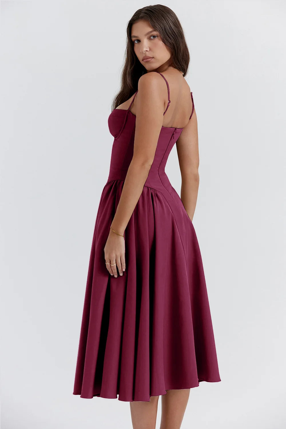 Summer Sexy Tube Top Waisted Camisole Dress Women Elegant Sleeveless Backless Pleated Female Party Evening Dresses