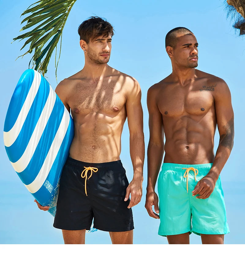 Datifer Brand Summer Men Shorts Fashion Nylon Solid Mesh Liner Traje De Baño Drawstring For Swimsuits Male Surf Sports Shorts