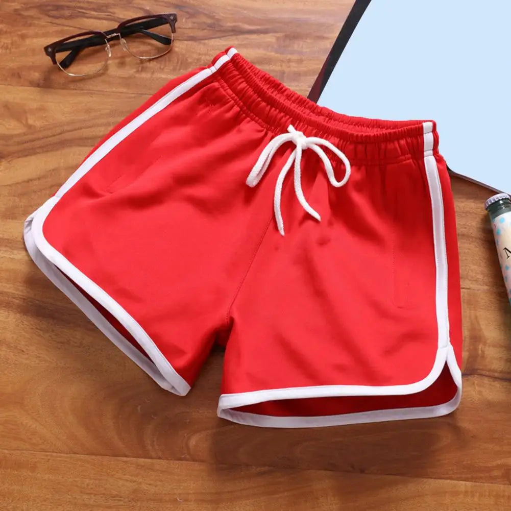 Above Knee Men Shorts Men's Summer Drawstring Shorts Elastic Waist Loose Length Beach Trousers Daily Casual