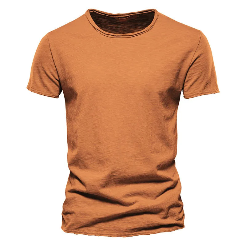 High Quality Solid Color T Shirt Men Casual O-neck Top Tees Men Summer New  Classic 100% Cotton t shirt for men