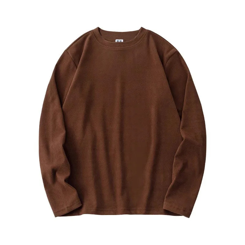 Autumn Winter Thick Fleece T-Shirt Men Half High-Collar T Shirt Long Sleeve Casual Tops Thermal Shirts Undershirt Man Clothing