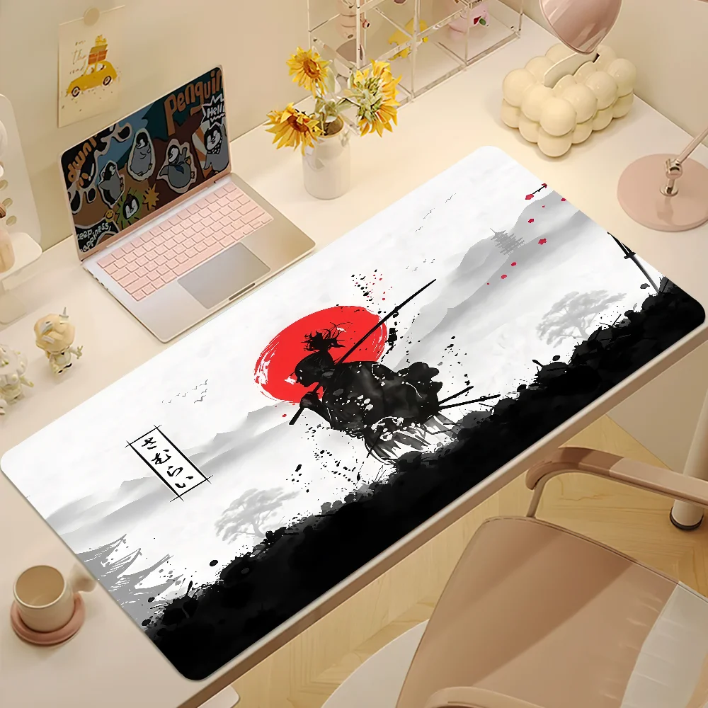 Japanese samurai Mouse Pad Non-slip Thickened MousePad Large Gaming Cushion Office Student Writing Lockedge
