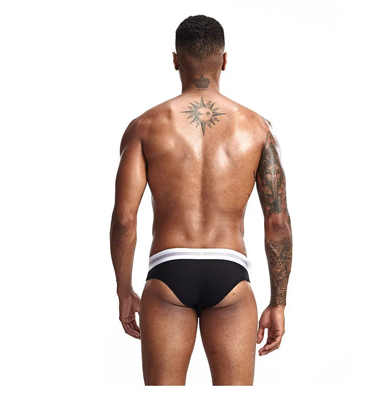 3pcs Men's Pure Cotton Low Waist Elastic Sexy Loose Breathable Youth Pant Headband Underwear Summer Cotton Briefs