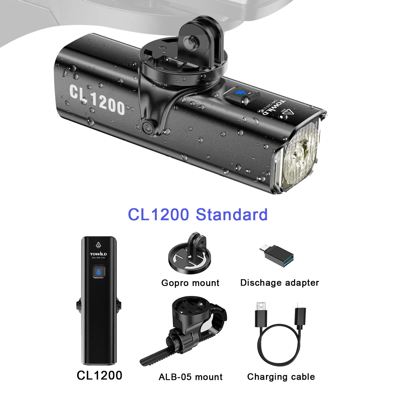 TOWILD CL1200 Smart Bike light Remote Control Bicycle Lights 5000mAh battery Type-C Rechargeable Road MTB IPX6 Bicycle headlight