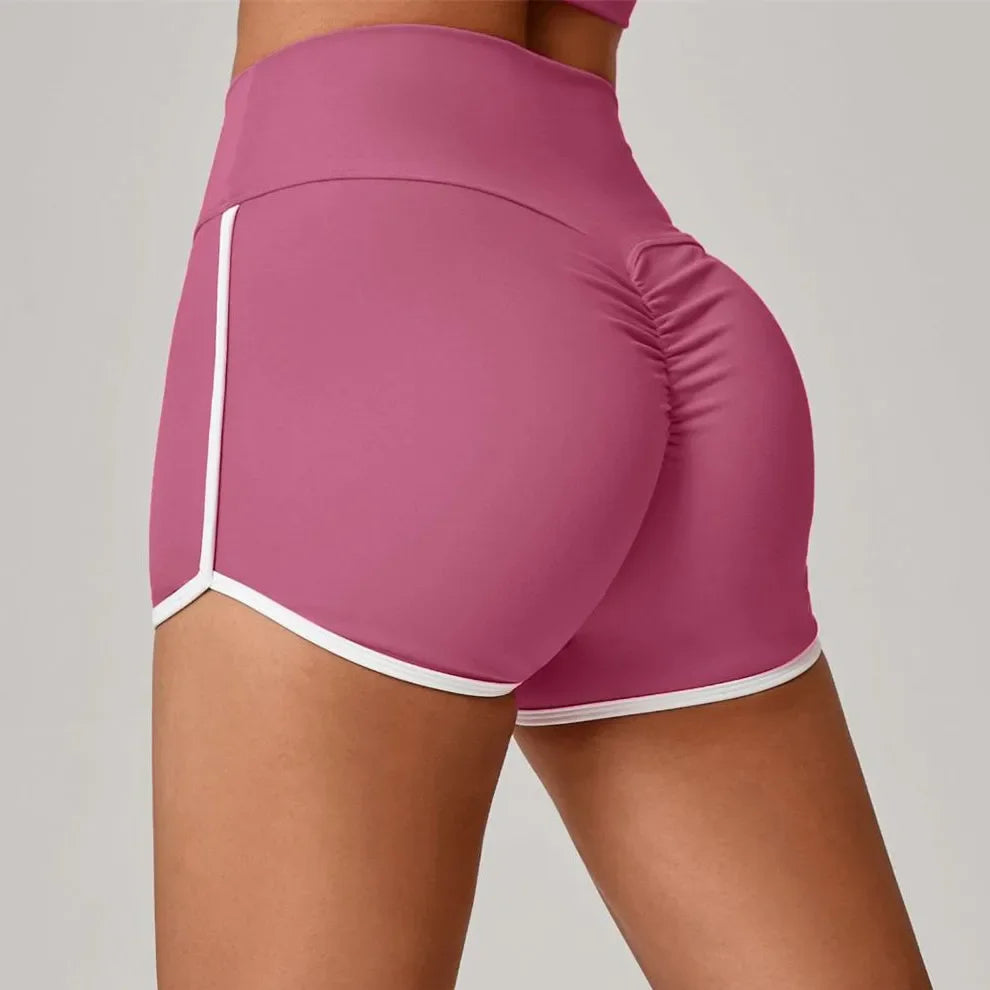 Women's Sports Yoga Shorts High Waist Scrunch Fitness Running Cycling Quick Dry Exercise Female 3 Points Yoga Shorts XP14